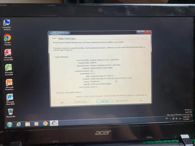 Acer 12, Intel Pentium, 4 GB RAM, 128 GB, Улаанбаатар — Баянзүрх — Натур худалдааны төв