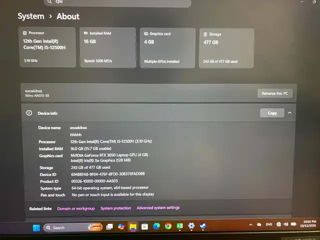 Acer 15.6", Intel Core i5, 128 GB RAM, Улаанбаатар — Сонгинохайрхан — 1-р хороолол