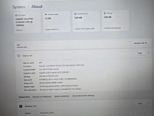 Dell 14'', Intel Core i5, 8 GB RAM, 256 GB, Улаанбаатар — Хан-Уул — 23-р хороо