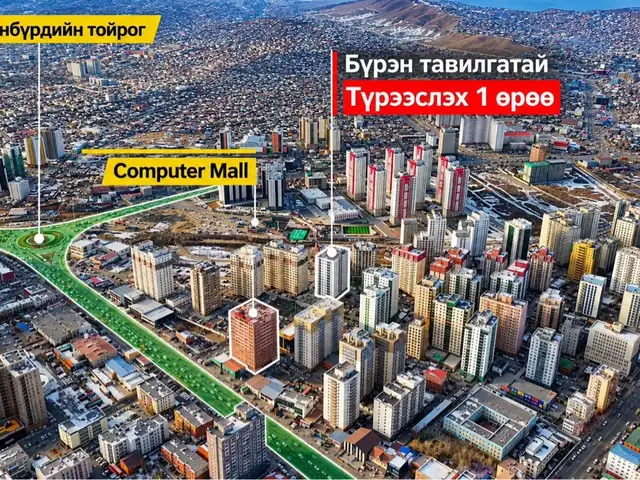 Баянбүрдийн тойргийн зүүн талд 1 өрөө байр 30мкв, Улаанбаатар — Сүхбаатар — 9-р хороо