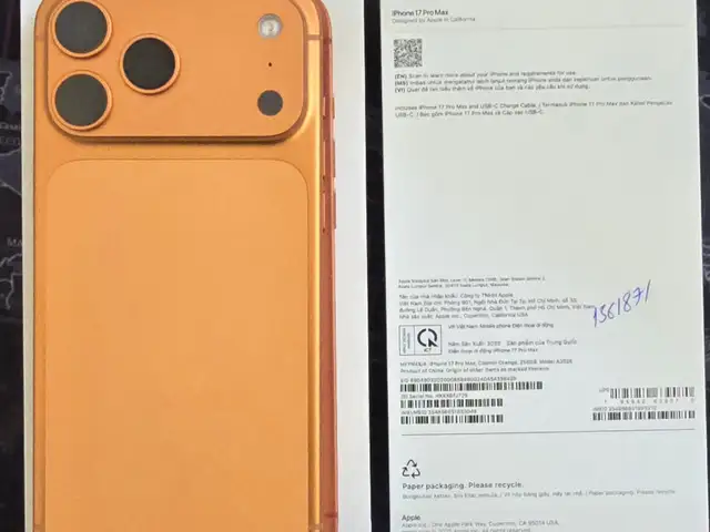 Apple iPhone 17 Pro Max, 256 gb, Улаанбаатар — Хан-Уул — 19-р хороолол