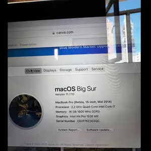 Apple 15'', Intel Core i7, 16 GB RAM, 256 GB, Улаанбаатар — Сүхбаатар — 8-р хороо