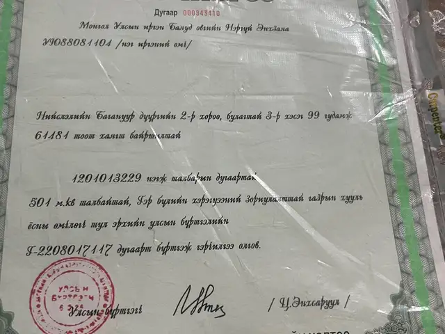Багануур дүүрэгт 0.7 га газар, Улаанбаатар — Багануур — 1-р хороо