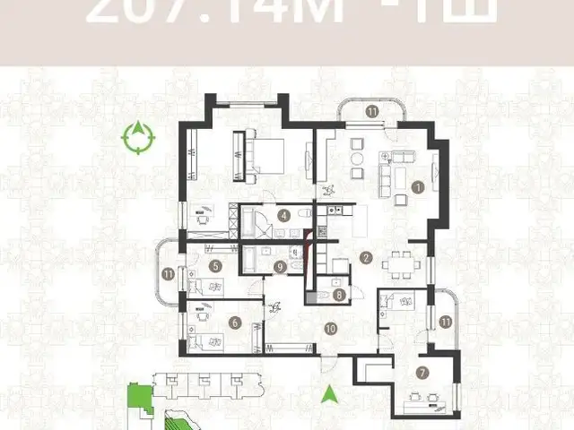 Vip residence hothonii 1-r eeljind 5-n uruu 207мкв, Улаанбаатар — Хан-Уул — Яармаг