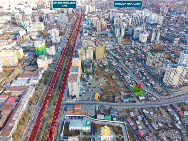 БЗД 13-р хороо, Кино үйлдвэрийн автобусны буудлын урд талд 696 мкв газар, Улаанбаатар — Баянзүрх — 13-р хороо