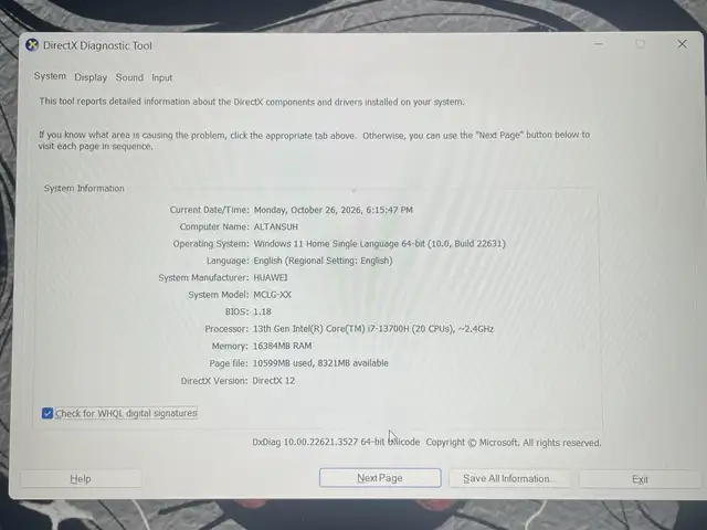 Huawei 16'', Intel Core i7, 16 GB RAM, 1 TB, Улаанбаатар — Баянзүрх — 22-р хороо