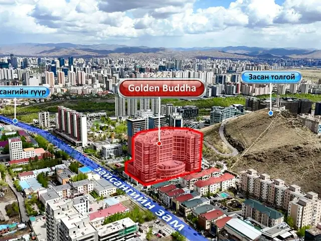 Зайсан голден будда-д 2 давхарын үйлчилгээний талбай 560мкв, Улаанбаатар — Хан-Уул — Зайсан