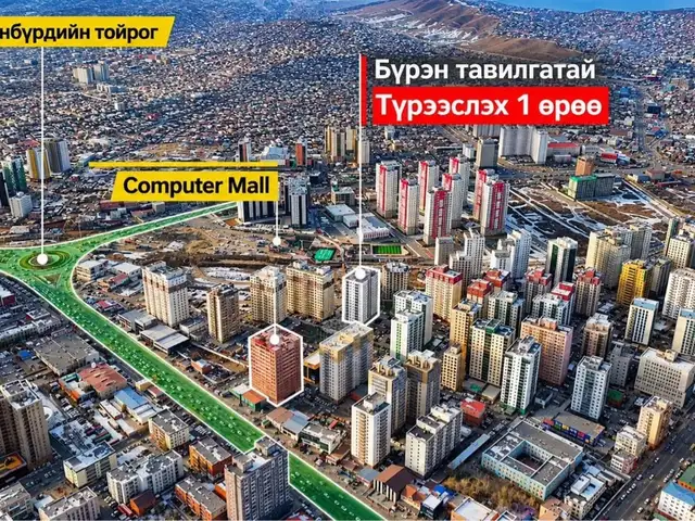 Хотын төвд 1 өрөө байр 30м2, Улаанбаатар — Чингэлтэй — Баянбүрд