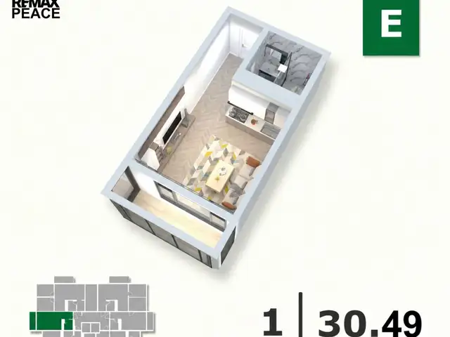БГД 22-р хороо 1 өрөө 30,49мкв, Улаанбаатар — Баянгол — 3, 4 хороолол