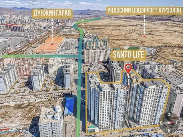 Бзд Santo life хотхонд 65мкв 3 өрөө, Улаанбаатар — Баянзүрх — 26-р хороо