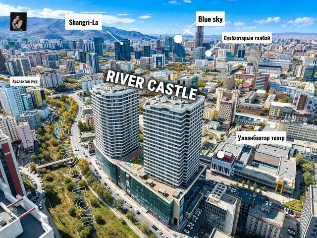 Хотын төвд багшийн дээдийн ард river castle хотхон 380мкв 5 өрөө пентхаус, Улаанбаатар — Сүхбаатар — 8-р хороо