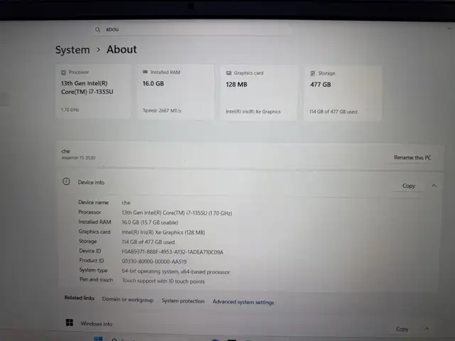 Dell 15.6", Intel Core i7, 16 GB RAM, 512 GB, Улаанбаатар — Баянзүрх — 42-р хороо